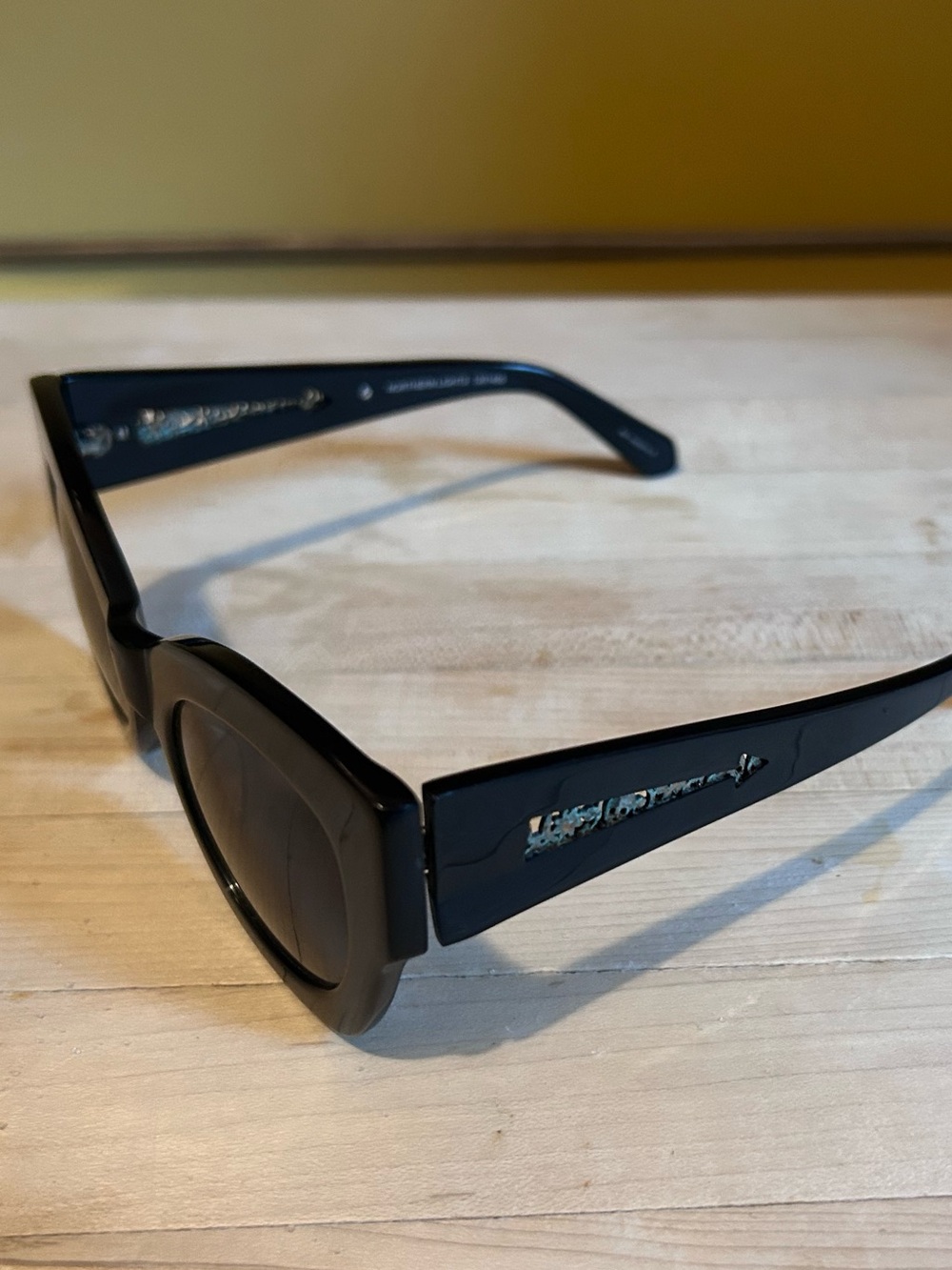 Karen Walker Black Cat-Eye Women's Sunglasses - Picture 5 of 9